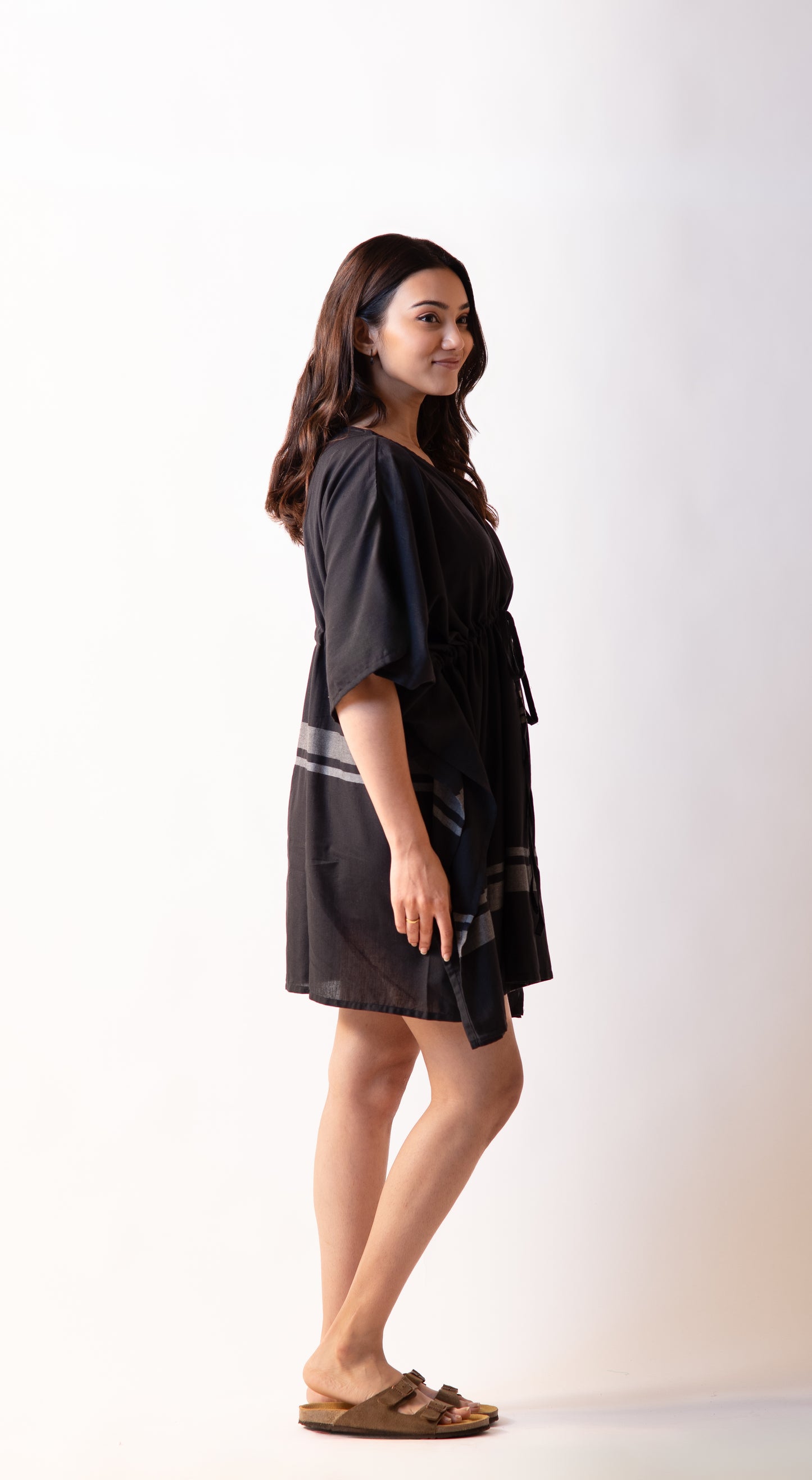 Neutral Free Size Kaftan Dress - Black