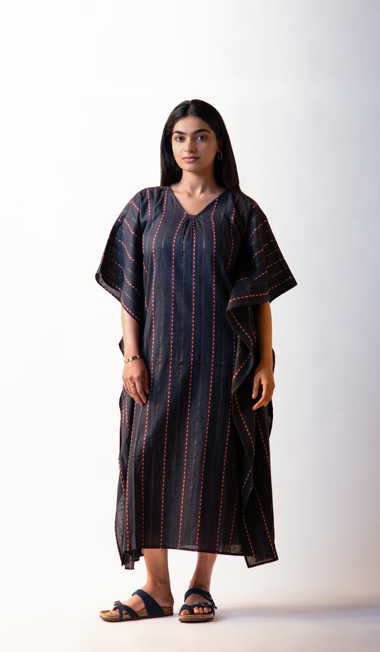 Kaftan Long Dress - Navy Blue