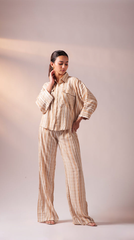 Batweave Shirt Pant Set - Mustard+White