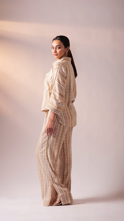 Batweave Shirt Pant Set - Mustard+White