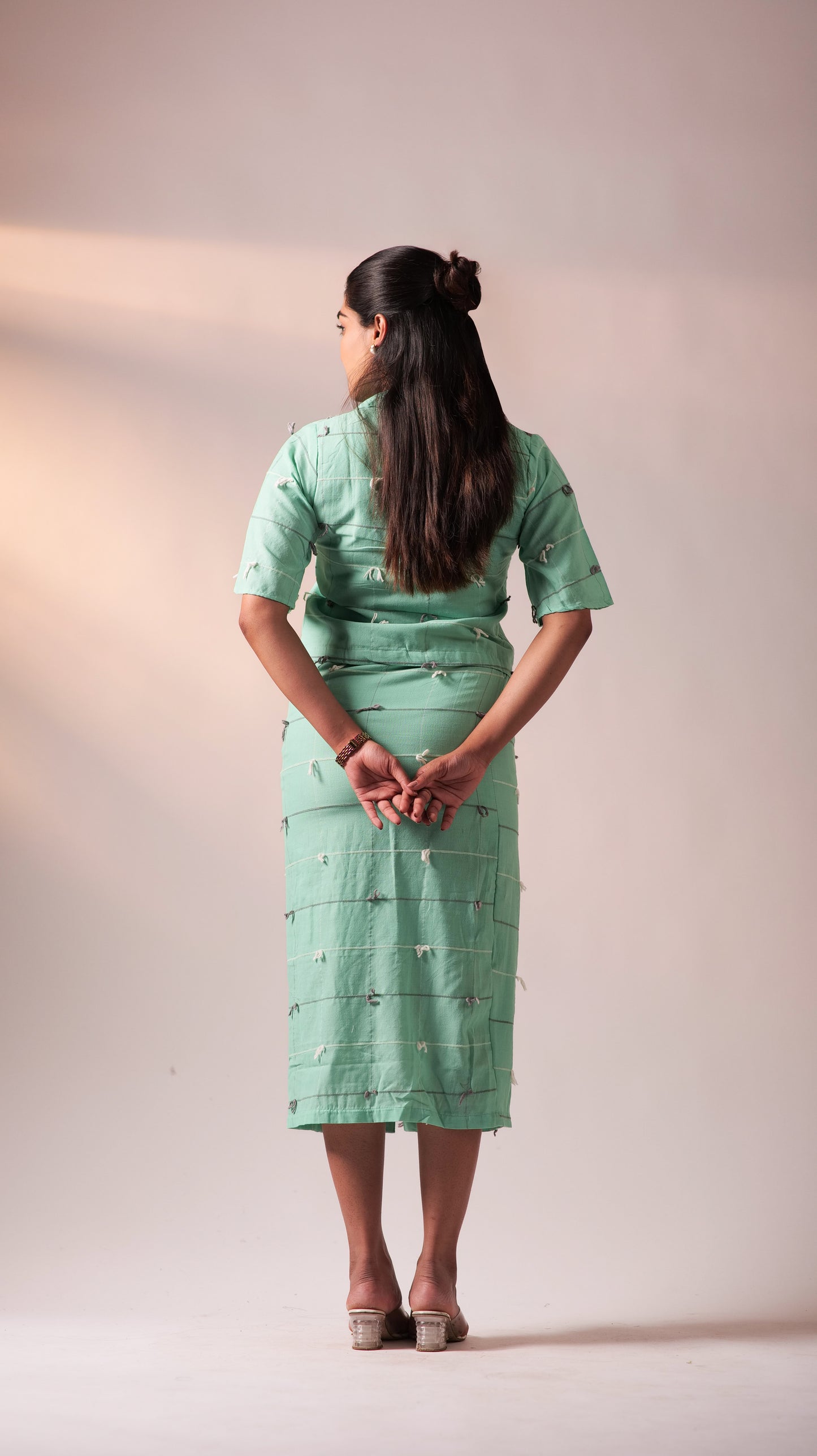 Knotty Top Skirt Set - Green