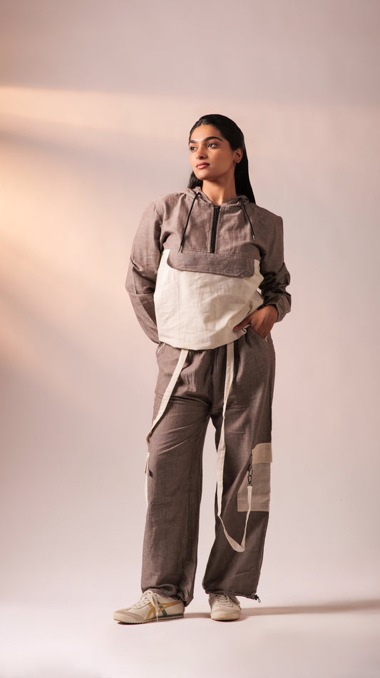 Cargo Top Pant Set - Chocolate Brown
