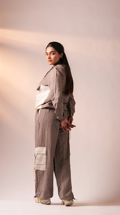 Cargo Top Pant Set - Chocolate Brown