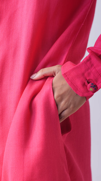 Tulip Jacket Dress - Dark Pink