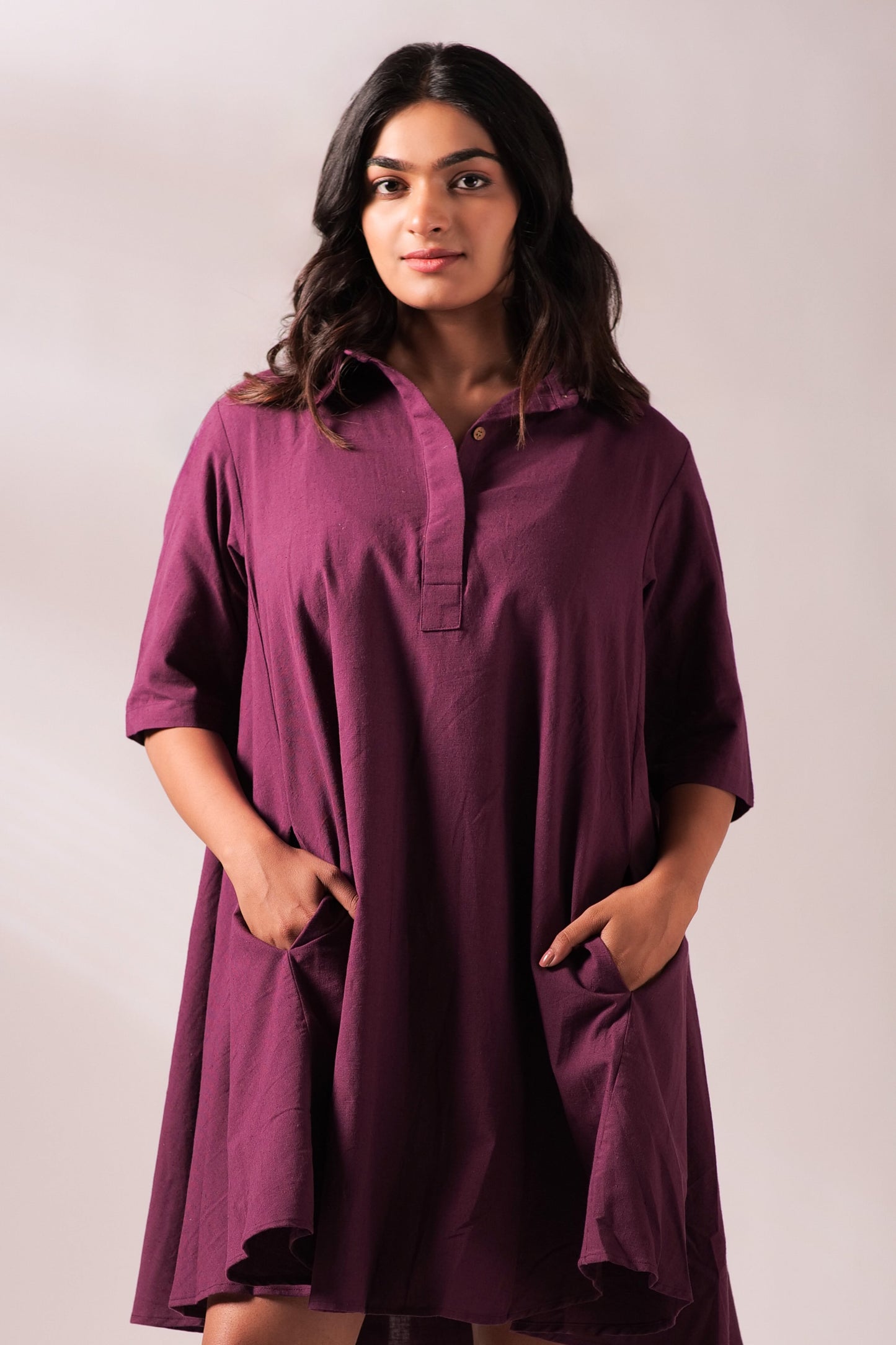 Sunset Free Size Dress - Wine