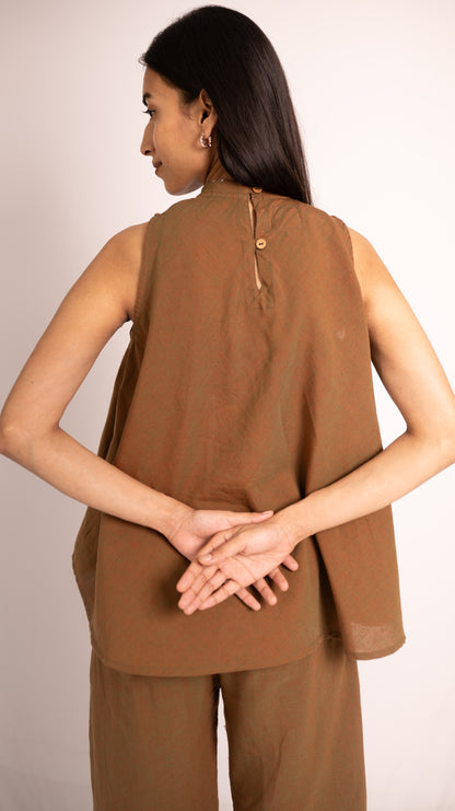 Woodlands Top Pant Set - Brown