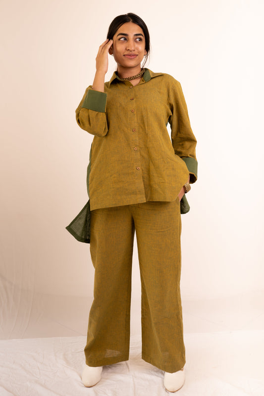 Oasis Shirt Pant Set - Yellow