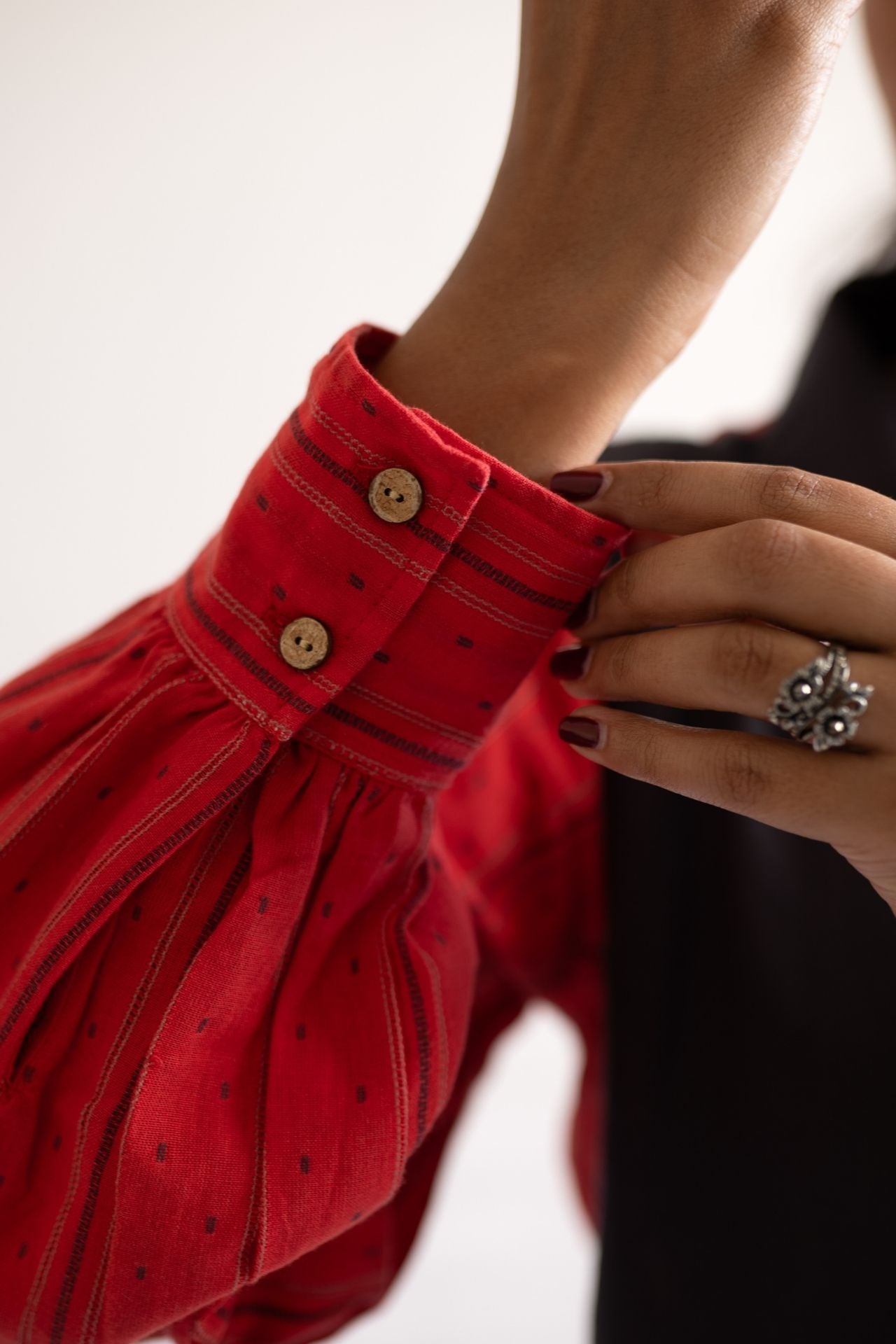 Crimson Tie Shirt Dress