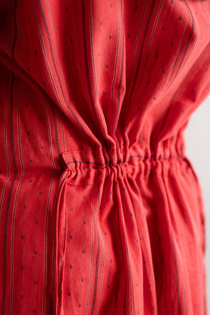 Crimson Tie Shirt Dress