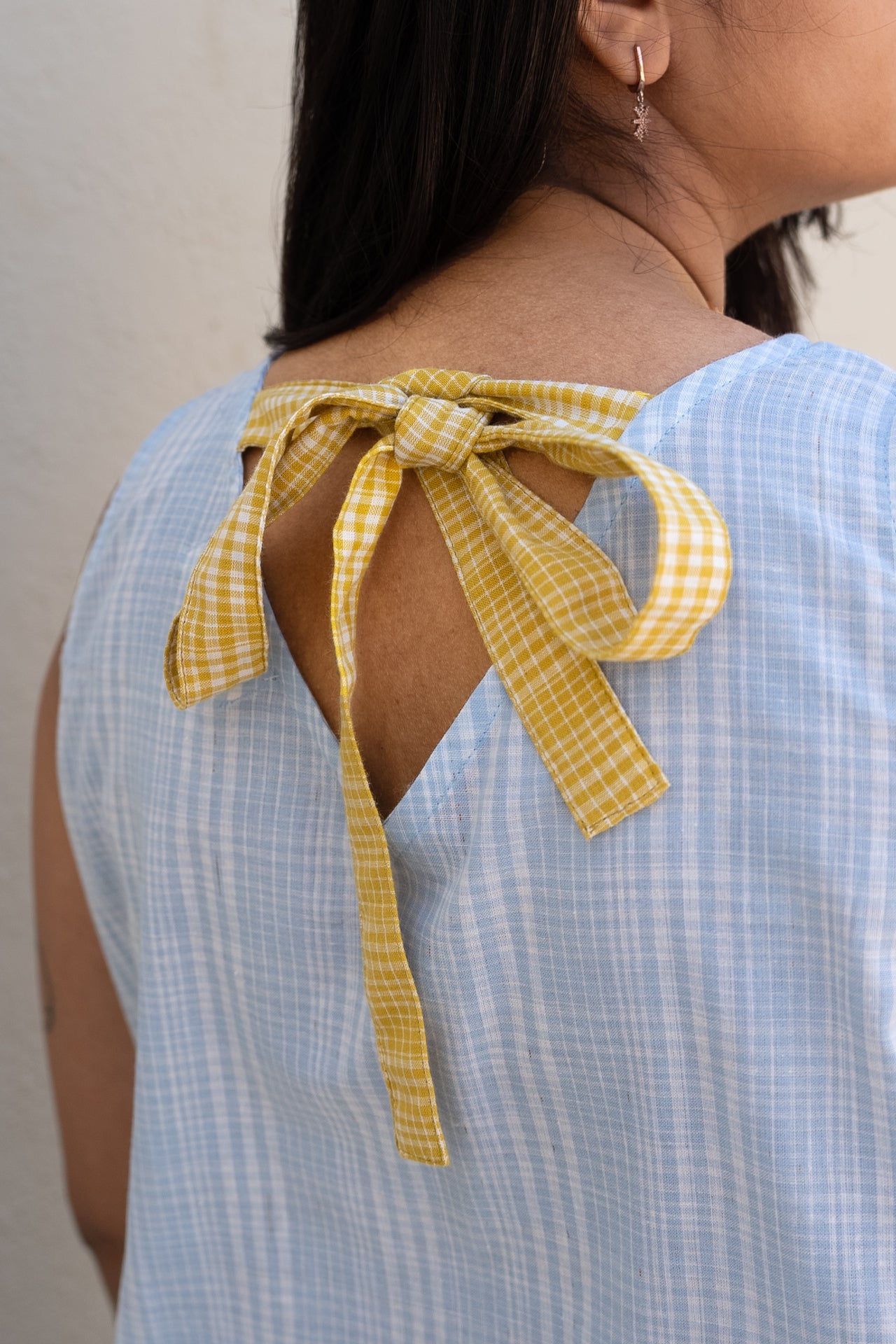 Checkered Midi Dress Blue
