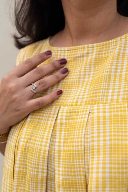 Checkered Sleeveless Top Yellow