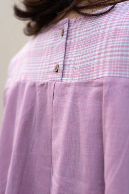 Checkered Sleeveless Top Pink