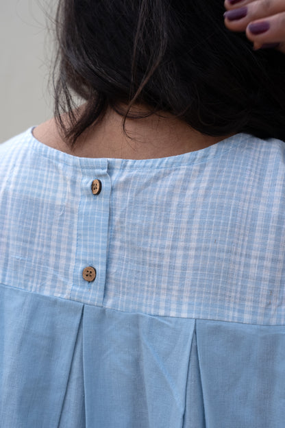 Checkered Sleeveless Top Blue