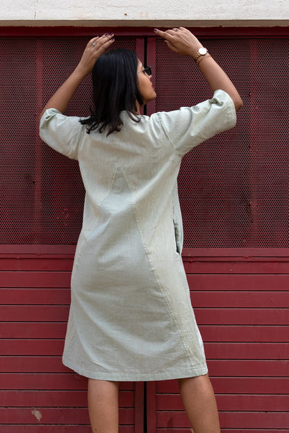 Criss Cross Knee Dress Sage