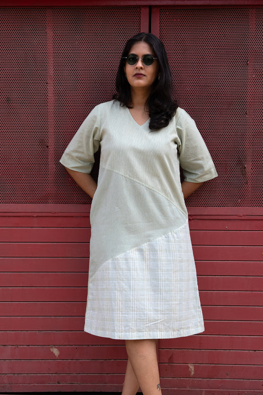 Criss Cross Knee Dress Sage