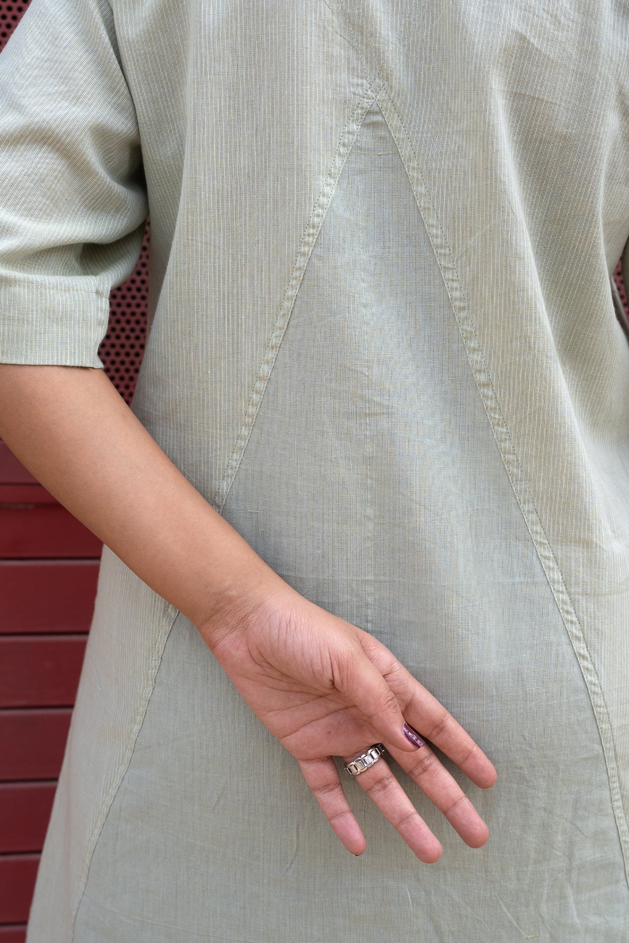 Criss Cross Knee Dress Sage