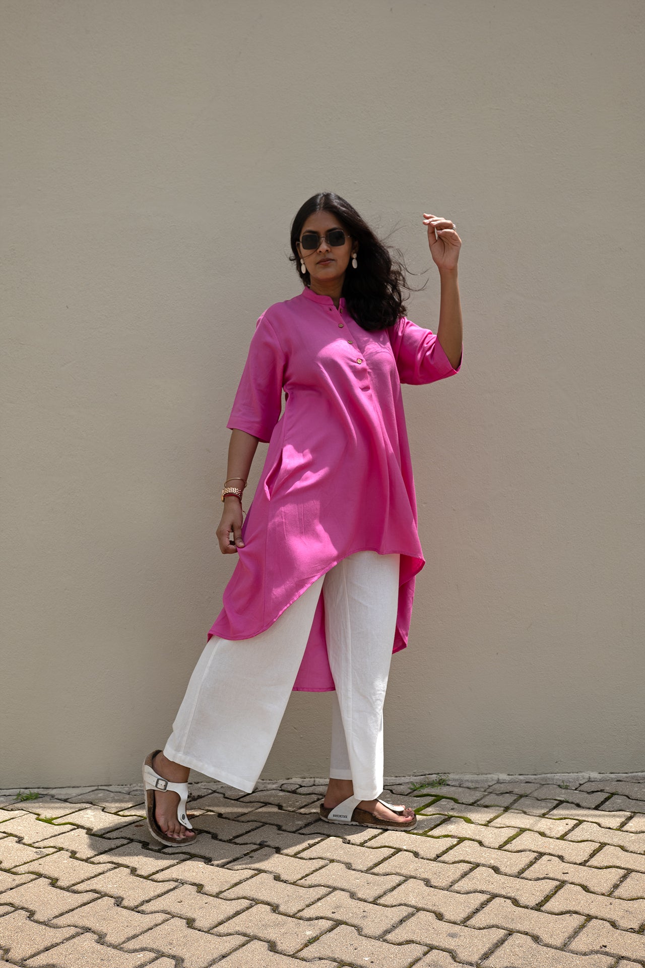 Fuchsia High-Low Tunic