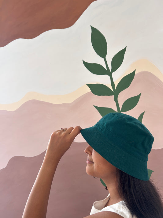Reversible Bucket Hat –Bottle Green & Yellow Green
