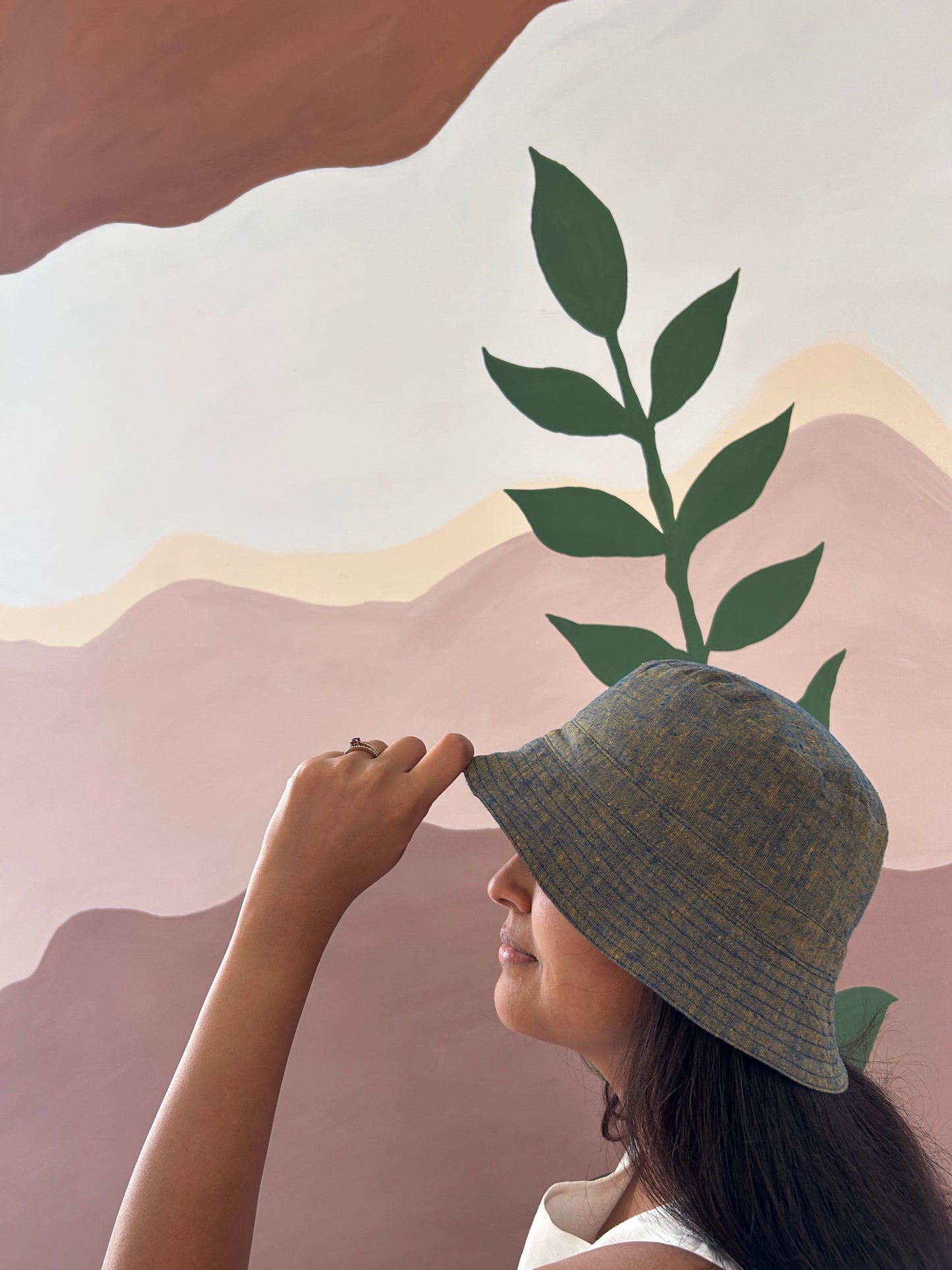 Reversible Bucket Hat –Indigo & Grey