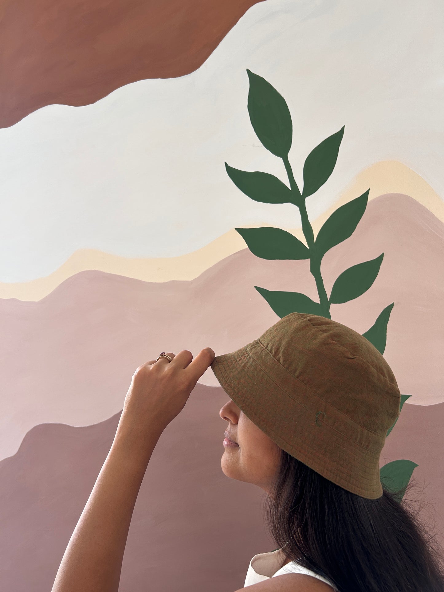 Reversible Bucket Hat – Olive green & Rust green