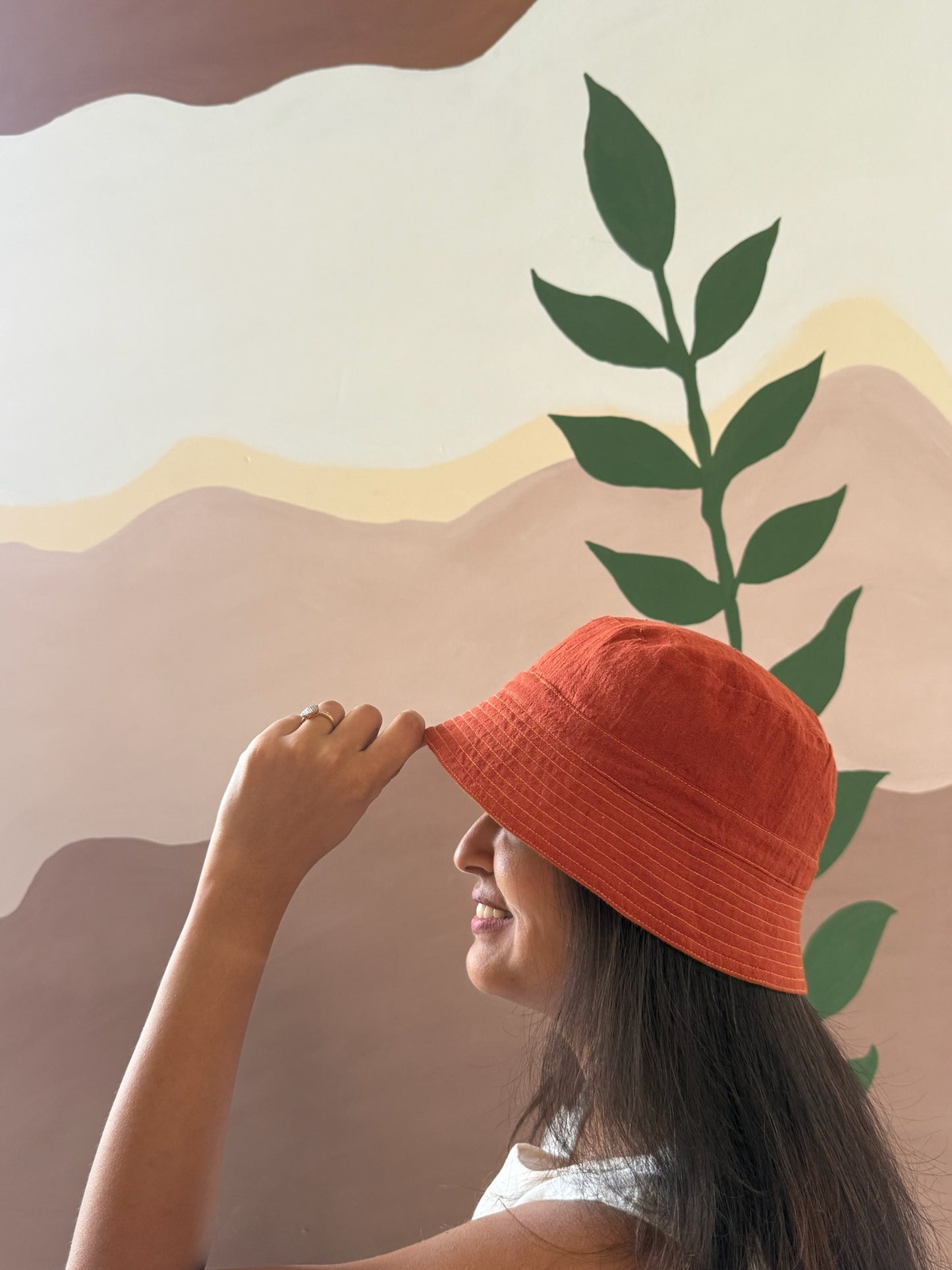Reversible Bucket Hat – Mustard yellow & Rust orange