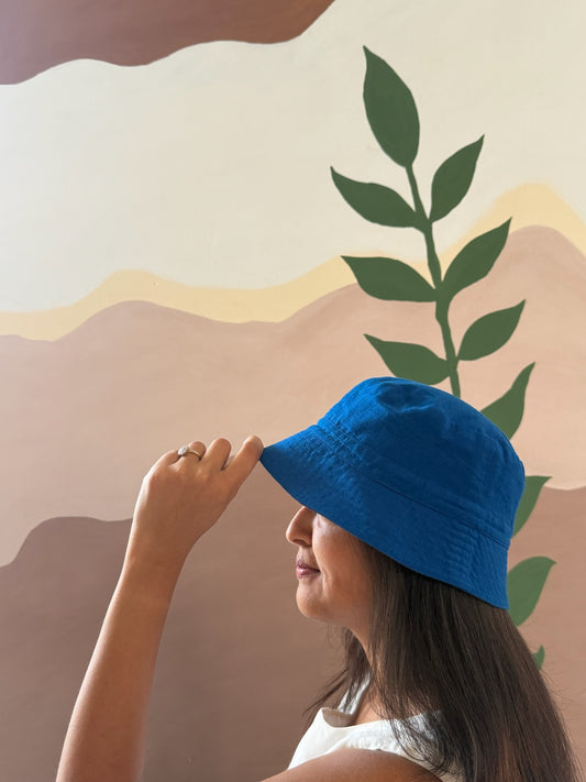 Reversible Bucket Hat – Royal blue & Purple