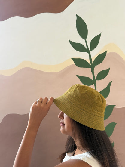 Reversible Bucket Hat –Bottle Green & Yellow Green