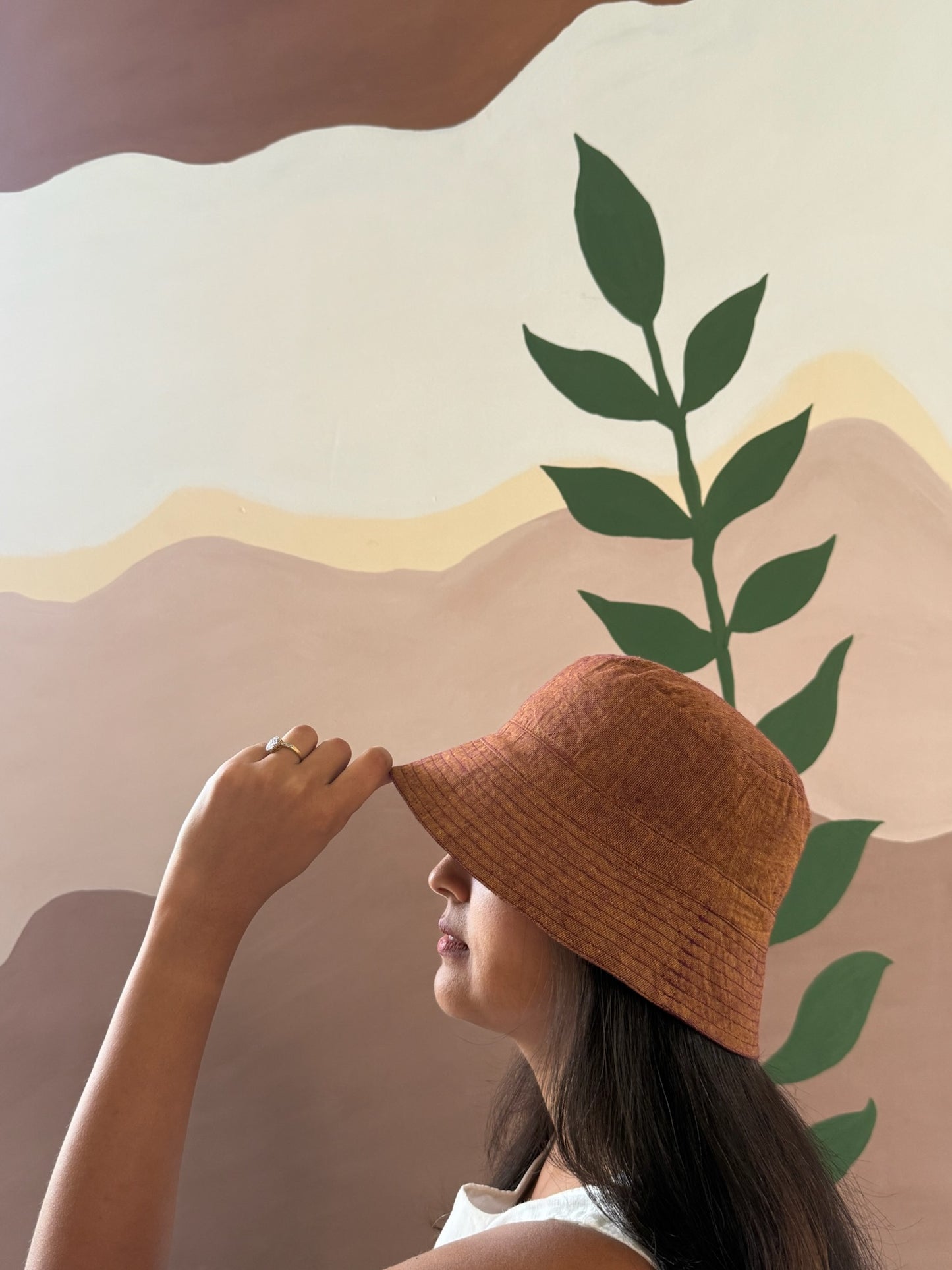 Reversible Bucket Hat – Deep Wine & Yellow wine
