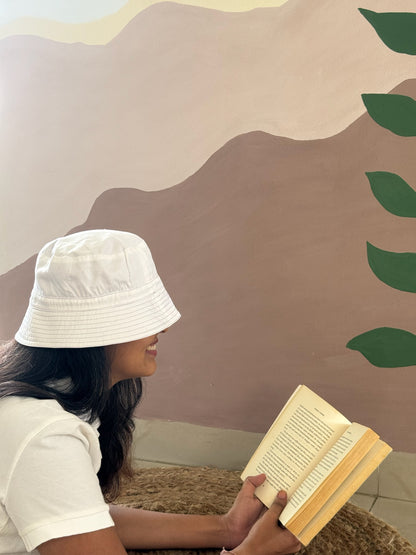 Reversible Bucket Hat – Lavender & White