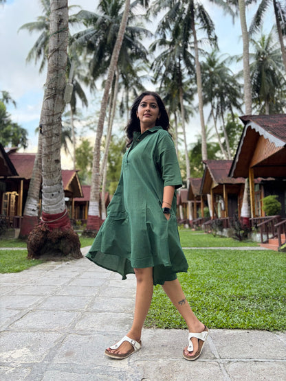 Sunset Antifit Dress - Green