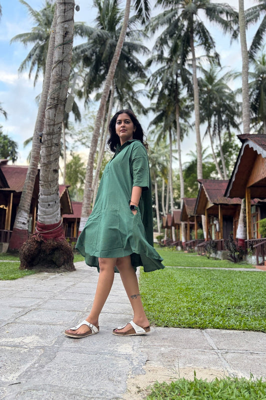 Sunset Antifit Dress - Green
