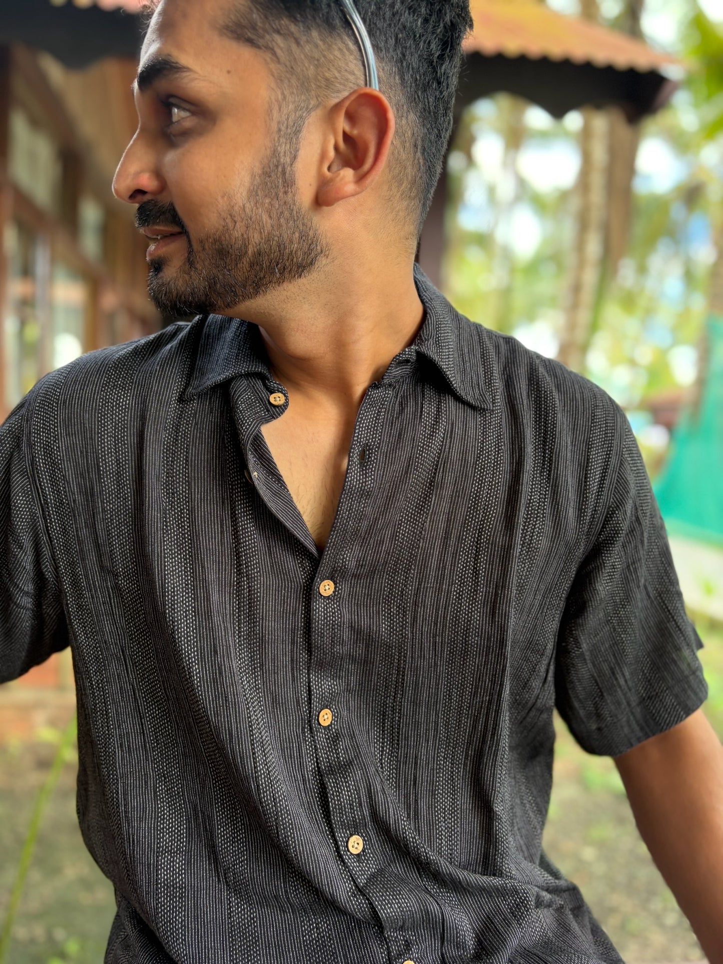 Half Sleeve Katha Weave Shirt