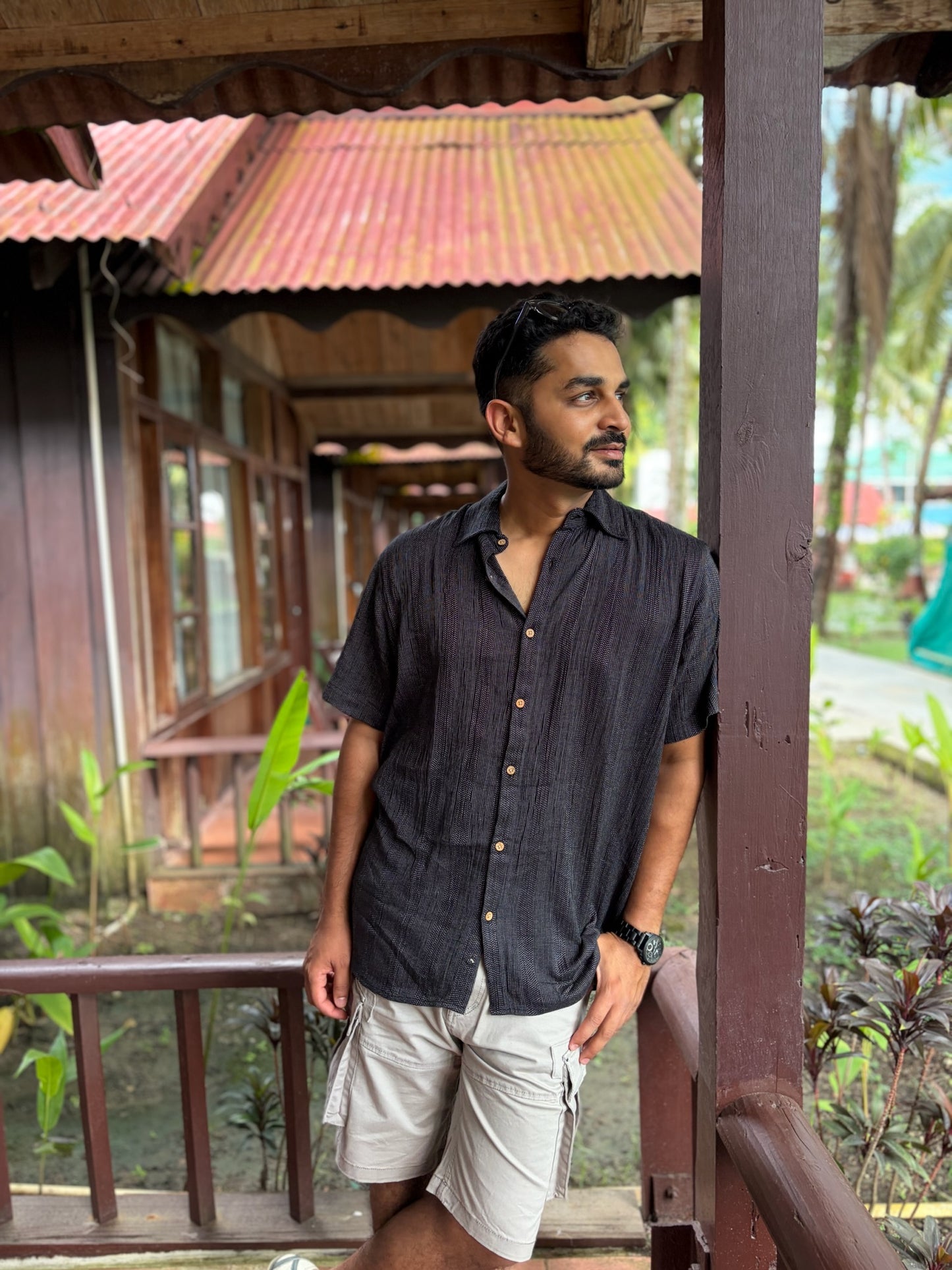 Half Sleeve Katha Weave Shirt