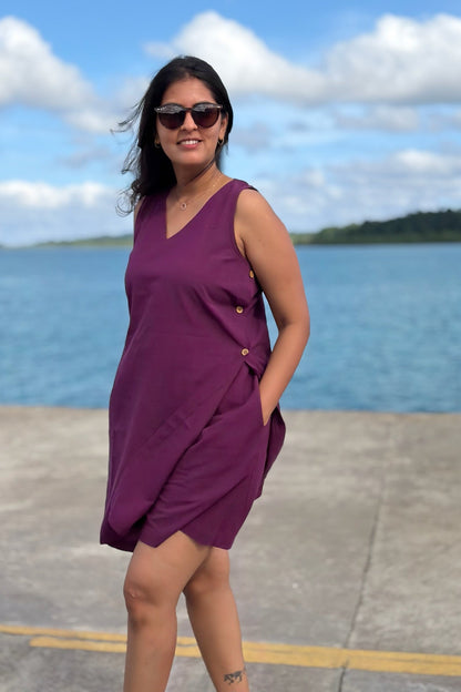 Twilight Dress With Shorts Set - Wine