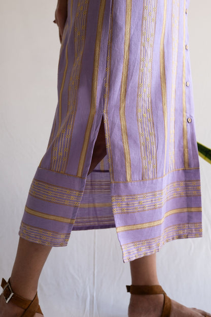 Lilac Striped Shirt Dress