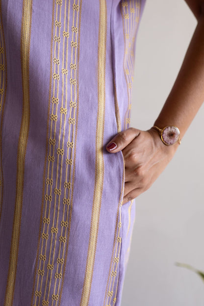 Lilac Striped Shirt Dress