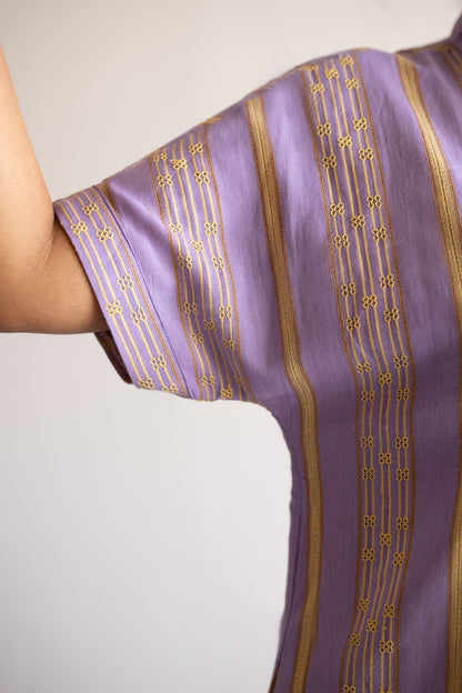 Lilac Striped Shirt Dress