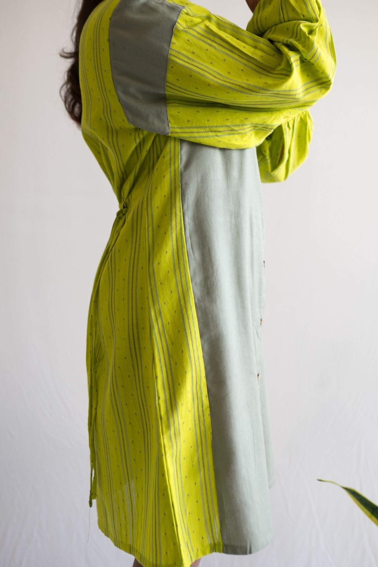 Lime Tie Shirt Dress
