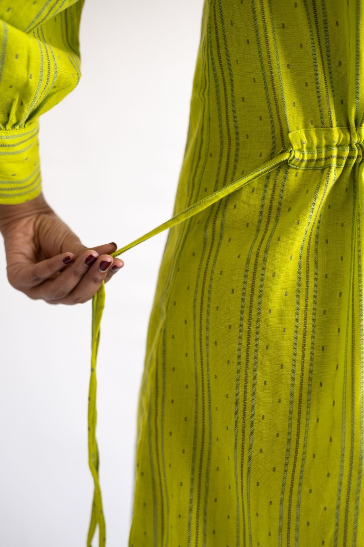 Lime Tie Shirt Dress
