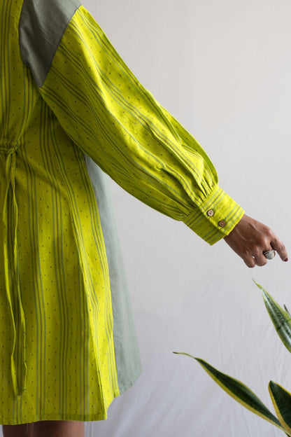 Lime Tie Shirt Dress