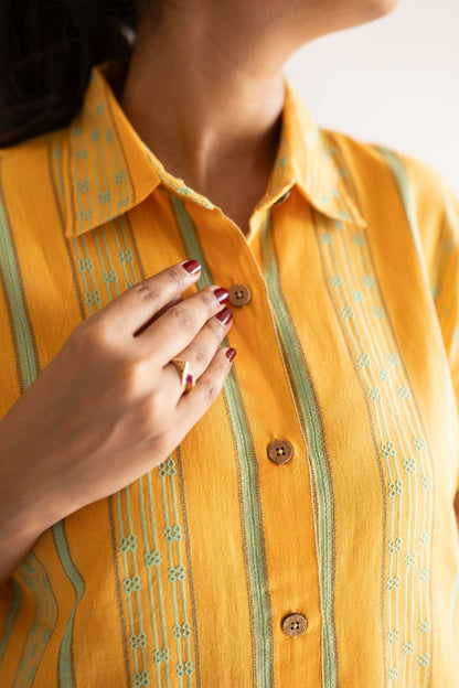 Ombre Striped Shirt Dress