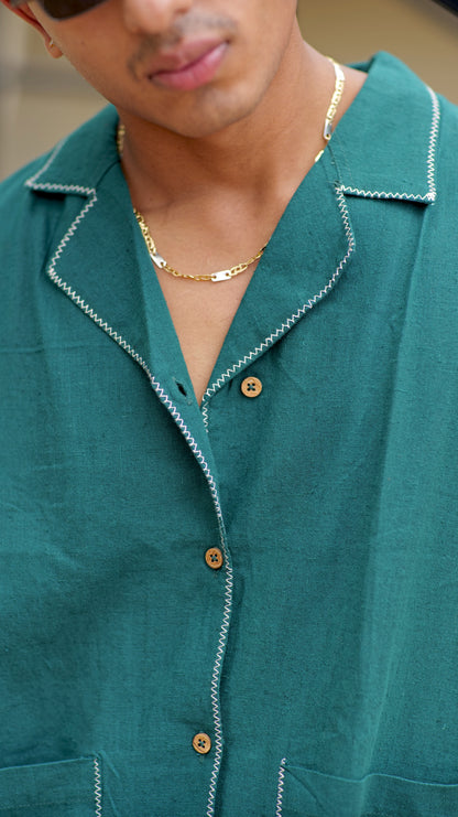 Half Sleeve Summer Shirt - Bottle Green