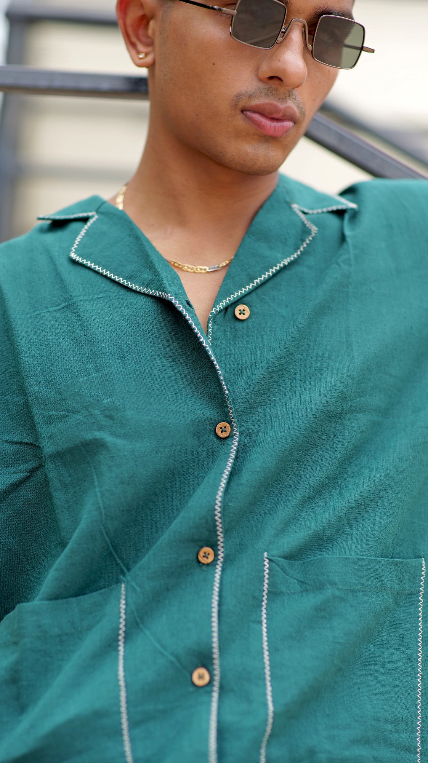 Half Sleeve Summer Shirt - Bottle Green