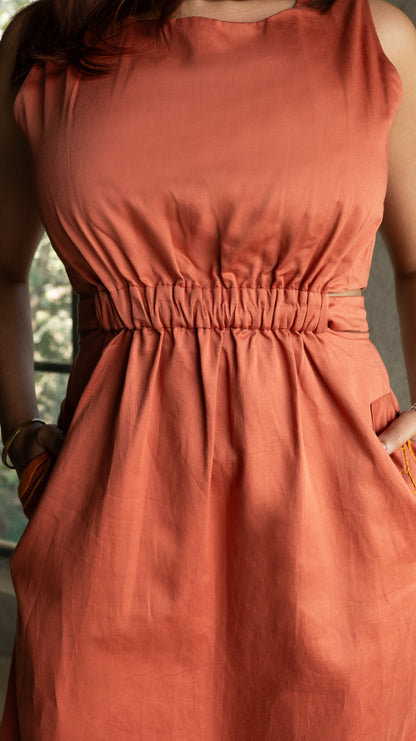 Side Slit Sunny Dress - Orange