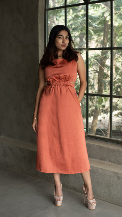 Side Slit Sunny Dress - Orange