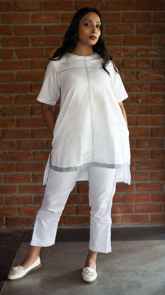 Top Pant Space Set - White
