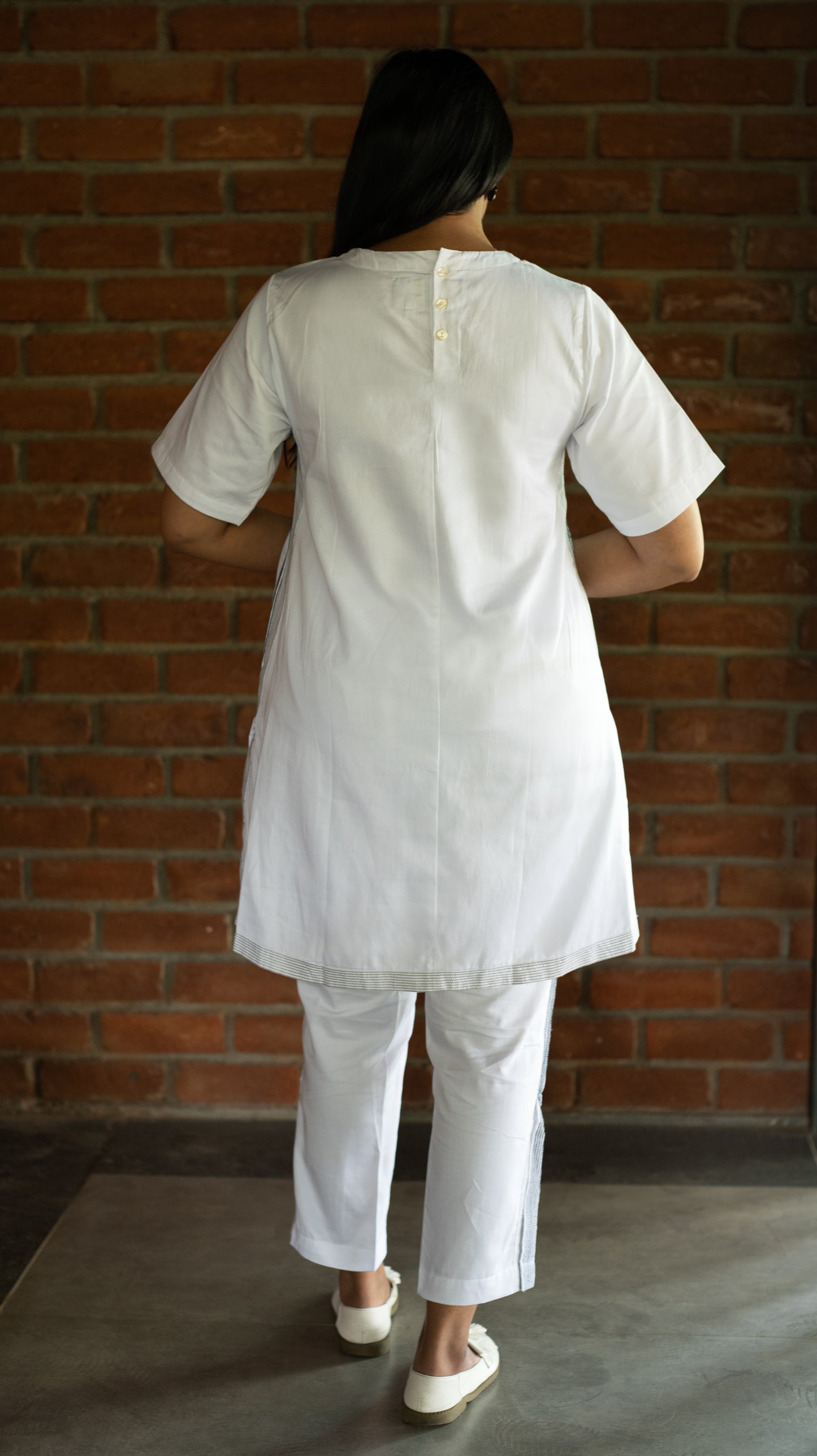 Top Pant Space Set - White