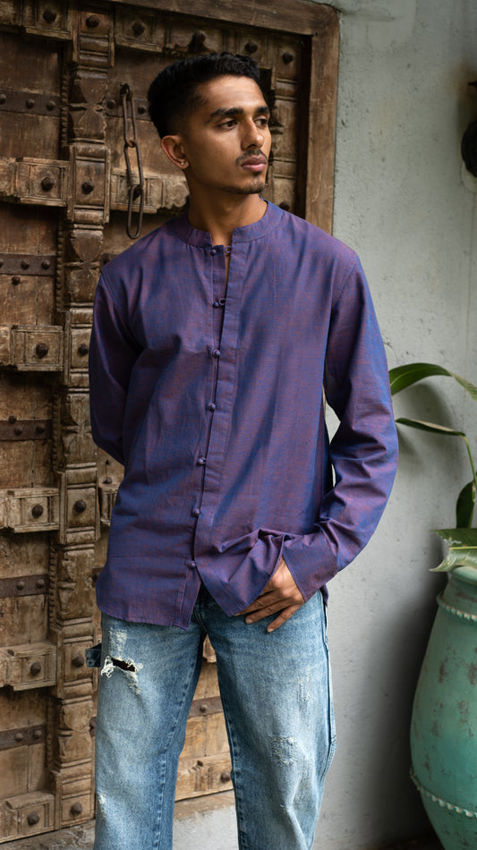 Full Sleeve Kurta Shirt - Purple