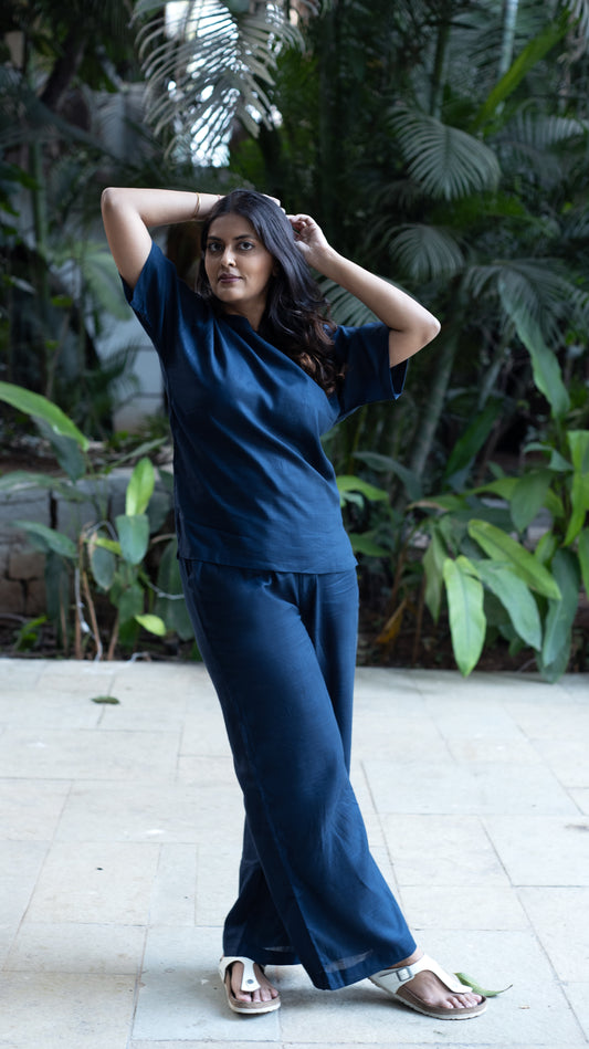 Ozeen Loungewear Navy Set