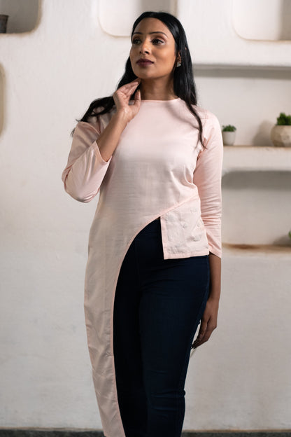 High Low Cloud Top - Blush Pink